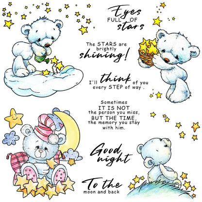 Cute Doll Bear Stars Dies & Stamps Set