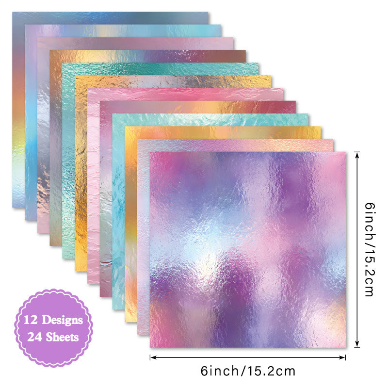 24PCS 6" Iridescent Hue Scrapbook Paper & Cardstock