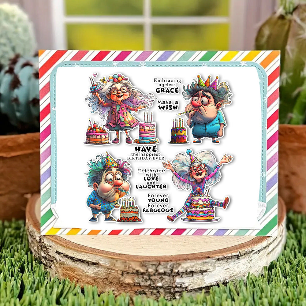 Cartoon Character Birthday Wishes Clear Stamps