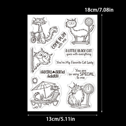 Cute Funny Cats Dies & Stamps Set