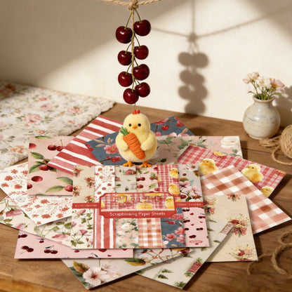 24PCS 6" Fluff Scrapbook Paper & Cardstock