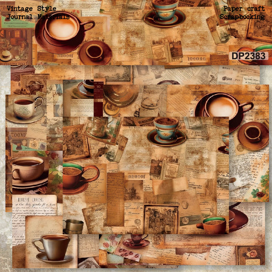 A5 Vintage Coffee Journal Scrapbook Paper