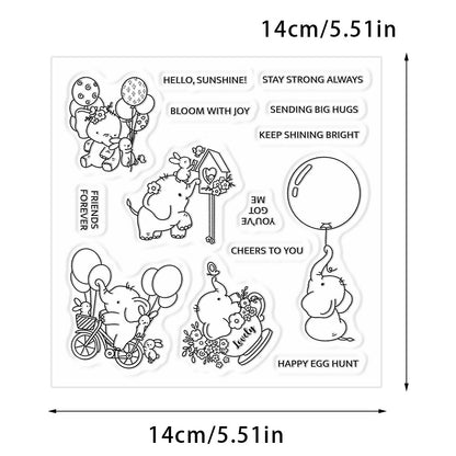 Balloon Elephant Clear Stamps