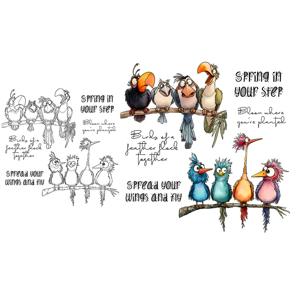 Funny Birds Dies & Stamps Set