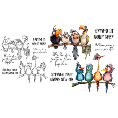 Funny Birds Dies & Stamps Set