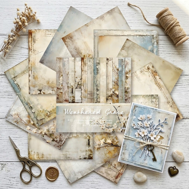 24PCS 6" Weathered Grace Scrapbook Paper & Cardstock