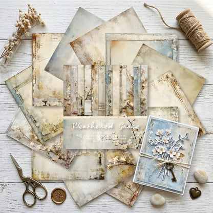 24PCS 6" Weathered Grace Scrapbook Paper & Cardstock