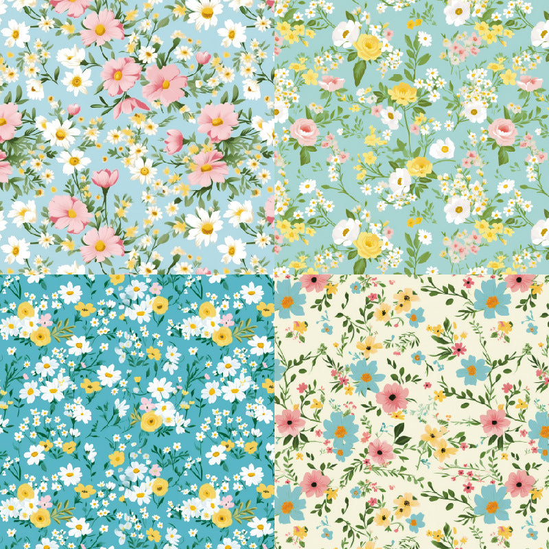 24PCS 6" Pastoral Flowers Scrapbook Paper & Cardstock