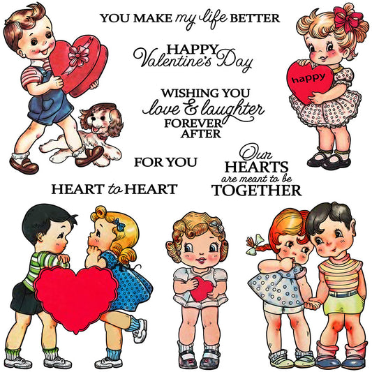 Valentine's Day Kids Clear Stamps