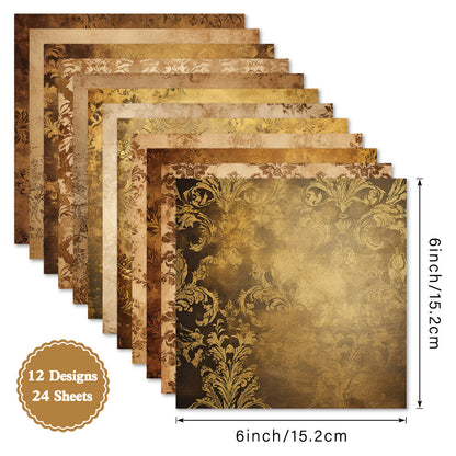 24PCS 6" Timeless Patterns Scrapbook Paper & Cardstock