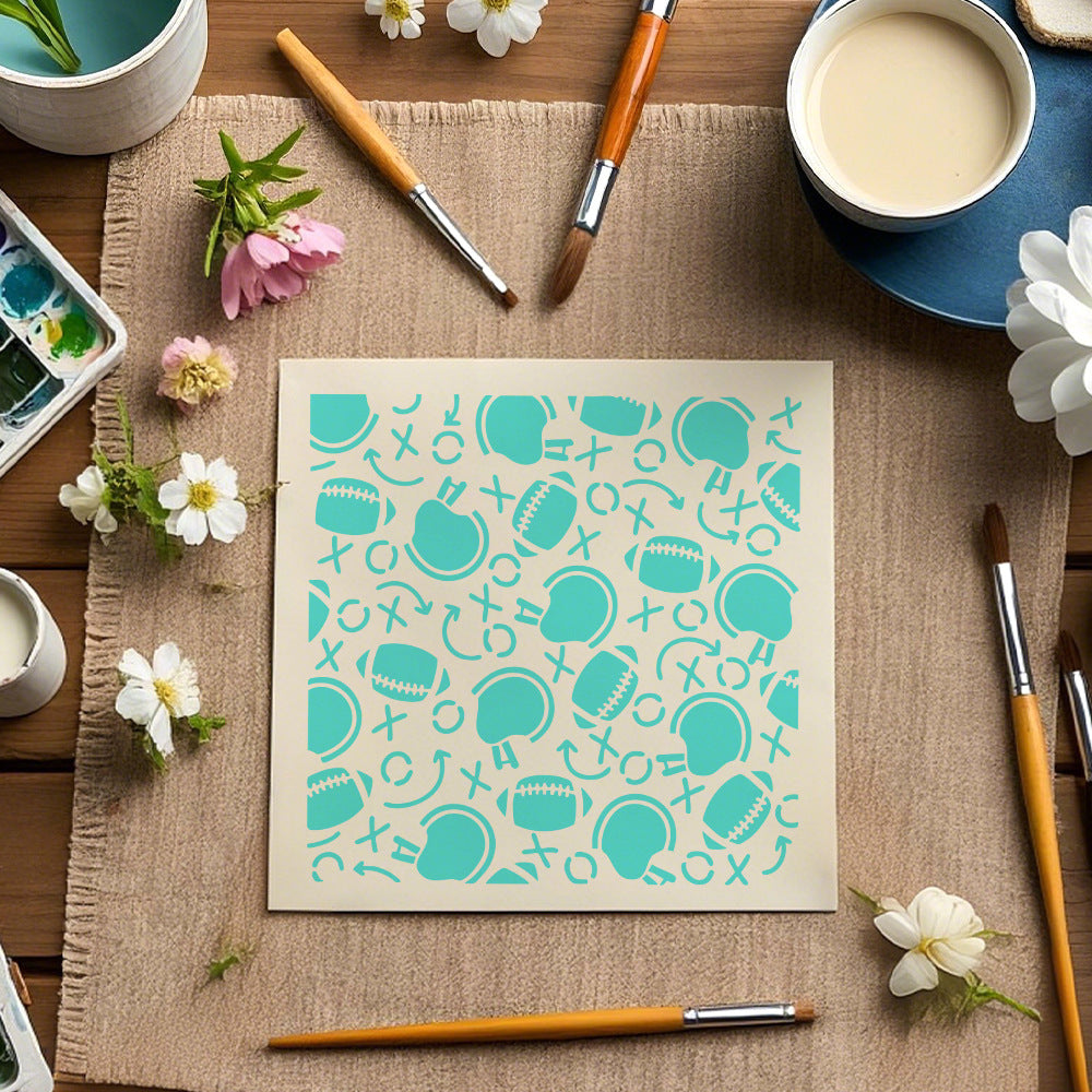 Rugby Pattern DIY Painting Hollow Stencil