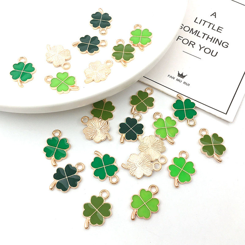 20 Pcs Four-Leaf Clover DIY Jewelry Pendants