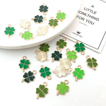 20 Pcs Four-Leaf Clover DIY Jewelry Pendants