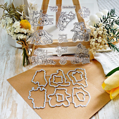 Cute Puppies Dies & Stamps Set