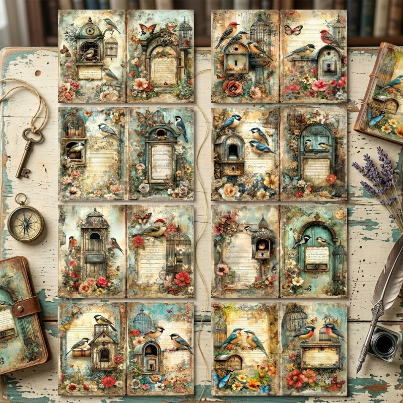 A5 Vintage Birds Journal Scrapbook Paper