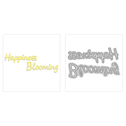 "Happiness Blooming" Words Metal Cutting Dies