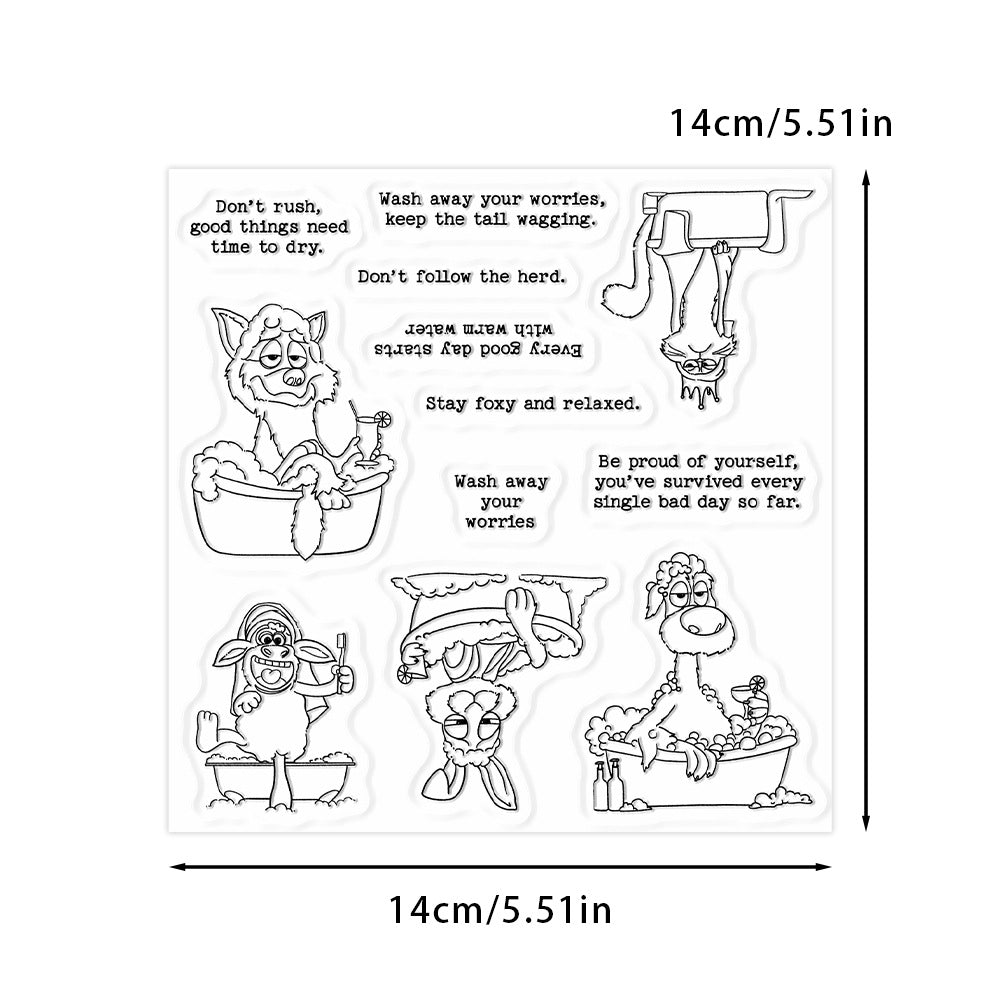 Bathing Animals Clear Stamps