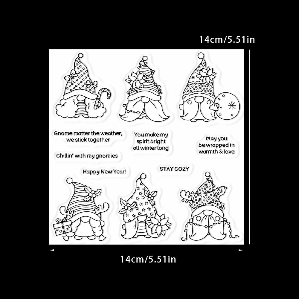 Christmas Cartoon Gnome Dies & Stamps Set