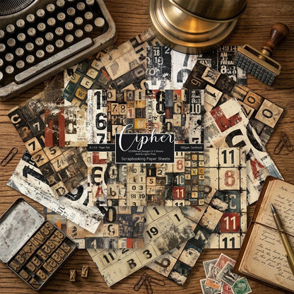 24PCS 6" Cipher Scrapbook Paper & Cardstock