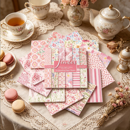 24PCS 6" Floral Scrapbook Paper & Cardstock