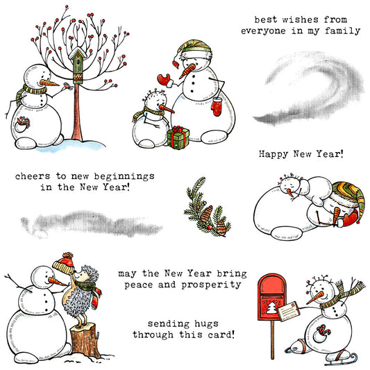 Winter Snowman Dies & Stamps Set