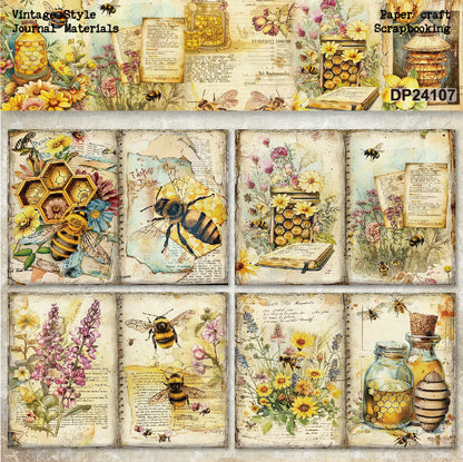 A5 Vintage Honey Bees Journal Scrapbook Paper