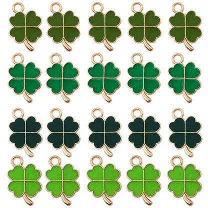 20 Pcs Four-Leaf Clover DIY Jewelry Pendants