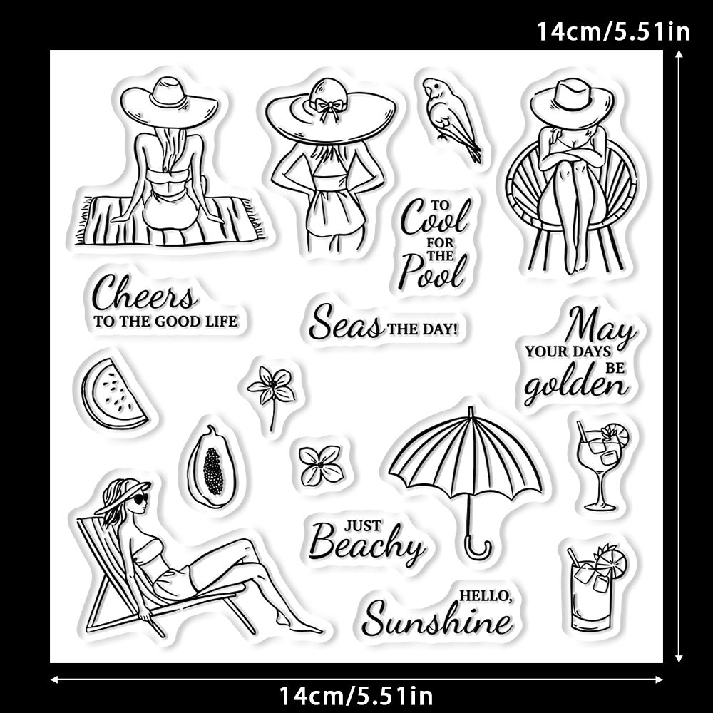 Girls' Beach Vacation Dies & Stamps Set