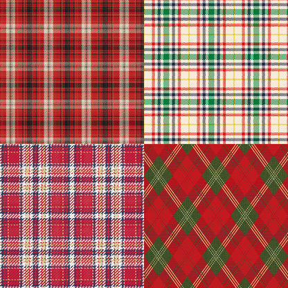 24PCS 6" Christmas Plaid Scrapbook Paper & Cardstock