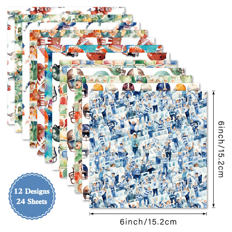 24PCS 6" Game Scrapbook Paper & Cardstock