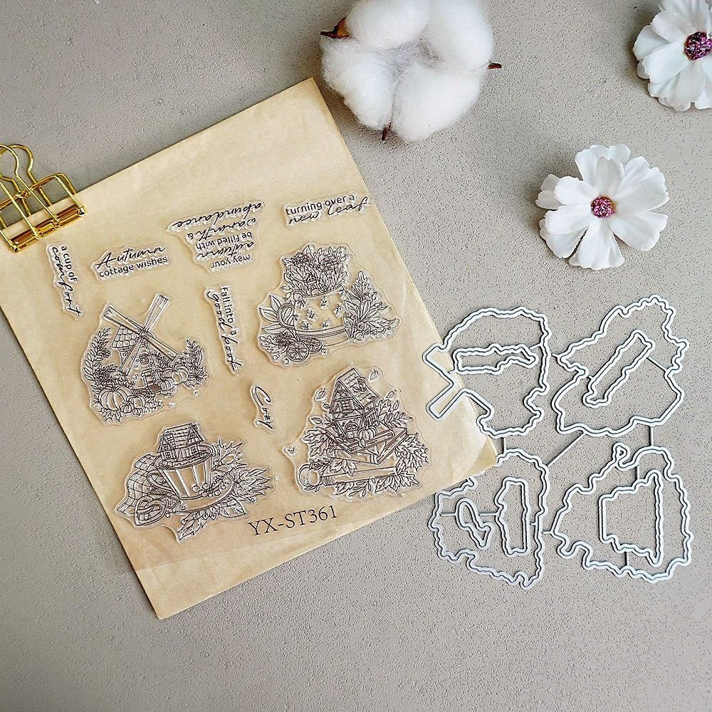 Warm Autumn Cabin Dies & Stamps Set