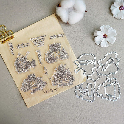 Warm Autumn Cabin Dies & Stamps Set