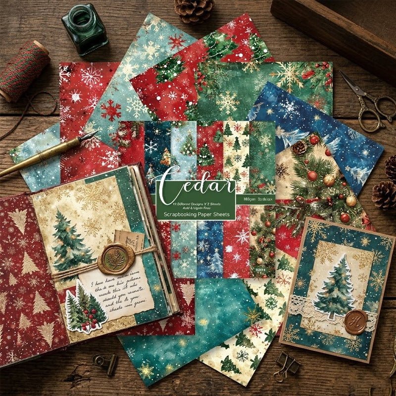 24PCS 6" Cedar Scrapbook Paper & Cardstock