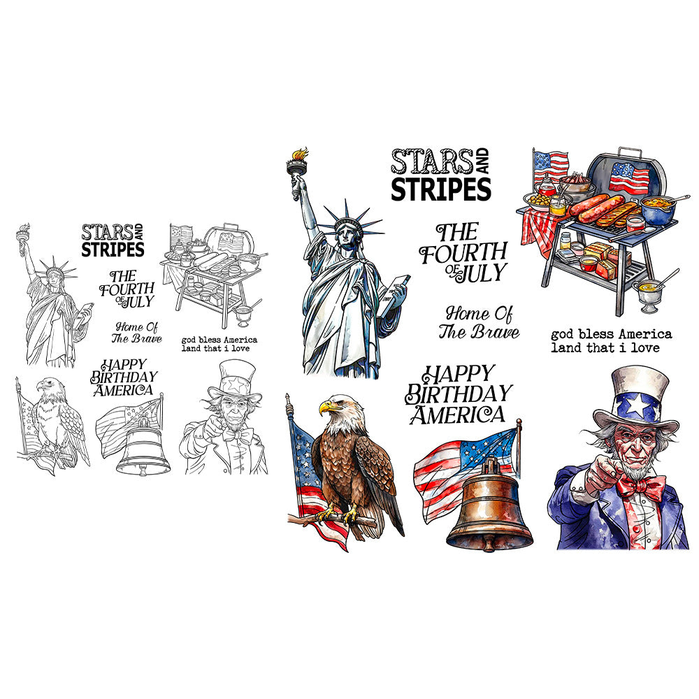 Independence Day Elements Clear Stamps