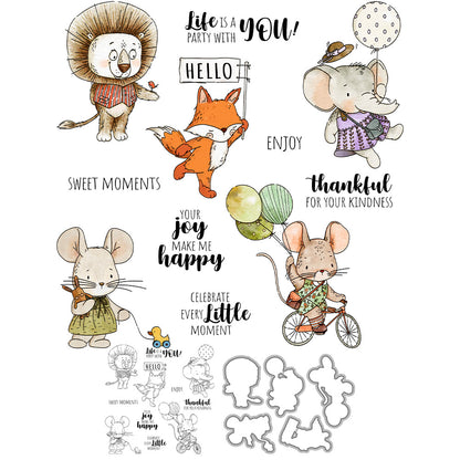 Cute Animals Dies & Stamps Set