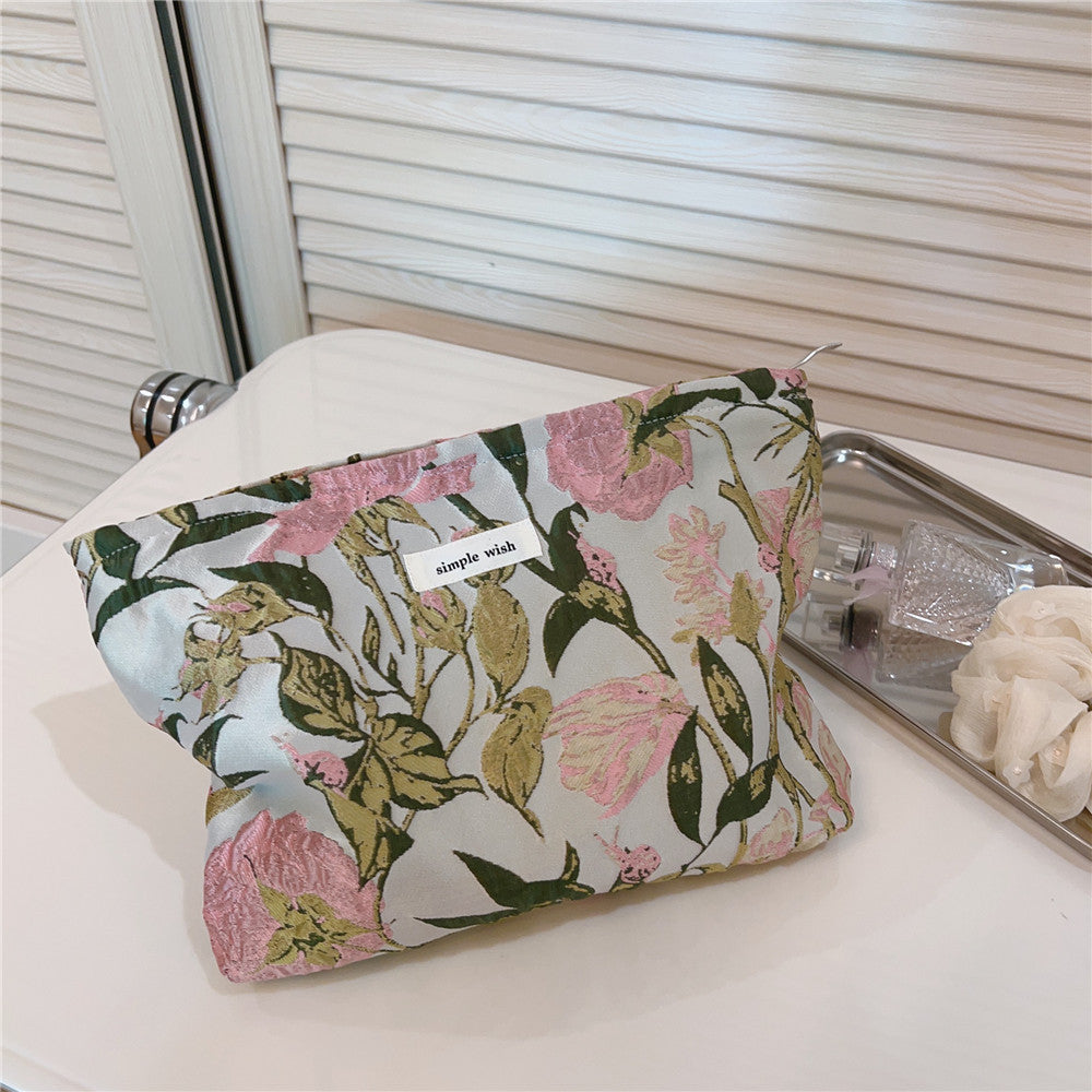 Elegant Jacquard Travel Cosmetic Bag