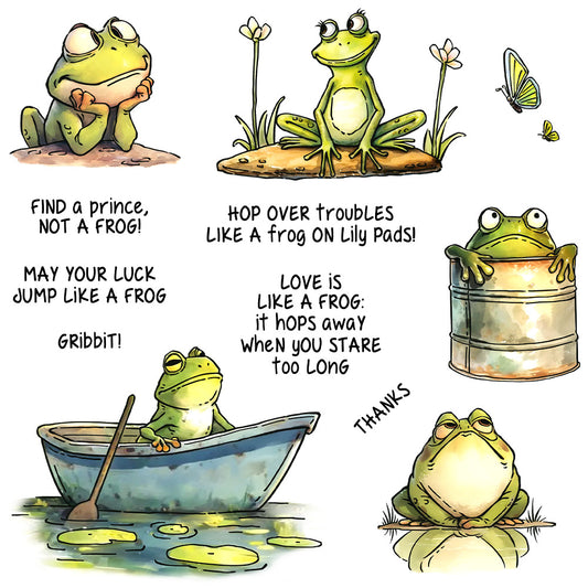Humorous Frog Dies & Stamps Set