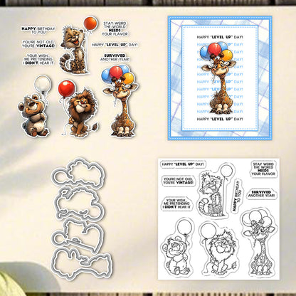 Balloon Animal Birthday Dies & Stamps Set