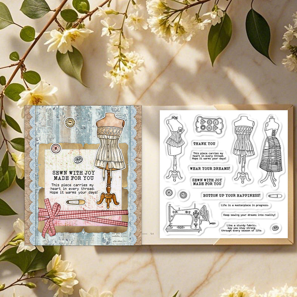 Clothes Rack Sewing Machine Clear Stamps