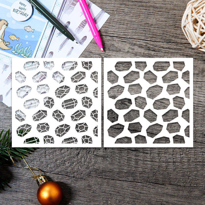 2 PCS Creative Patterns DIY Painting Hollow Stencil
