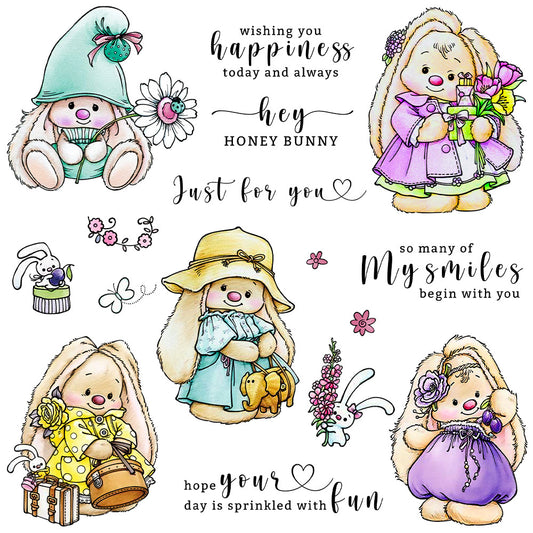 Cute Bunny Rabbits Clear Stamps