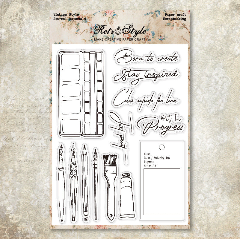 Retro DIY Decorative Journal Clear Stamps