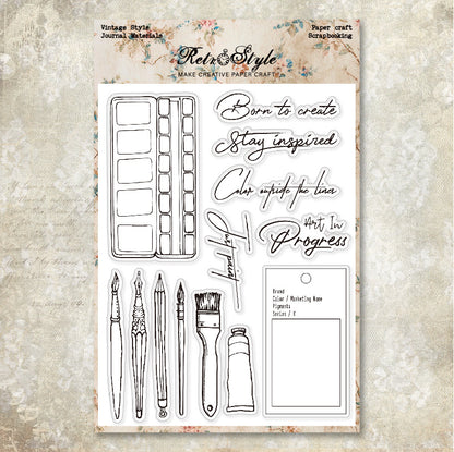 Retro DIY Decorative Journal Clear Stamps