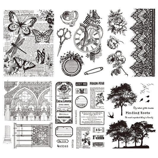 Vintage Style DIY Scrapbook Clear Stamps