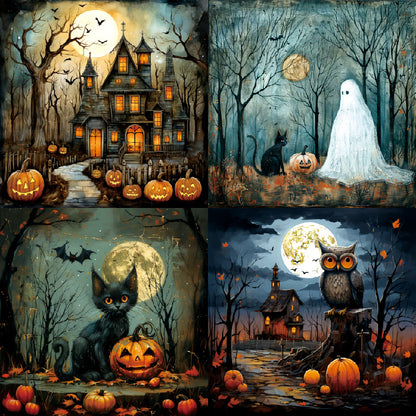 24PCS 6" Halloween Background Scrapbook Paper & Cardstock