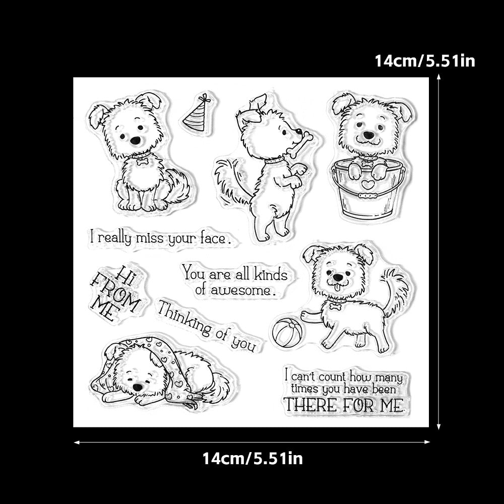 Animal Puppy Dies & Stamps Set