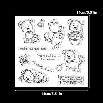 Animal Puppy Dies & Stamps Set