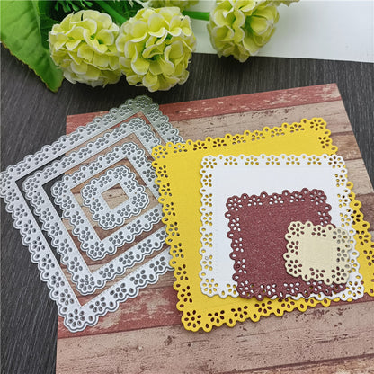 Stackable Square Lace Frame Cutting Dies