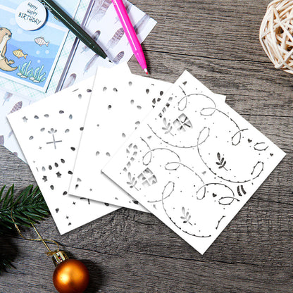 3 PCS Creative Patterns DIY Painting Hollow Stencil