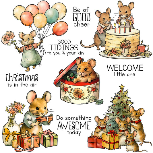 Mouse Birthday Party Clear Stamps